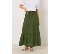 M&co Crinkle Maxi Skirt In Dark Green Dark Green