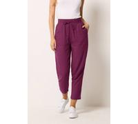 M&co Cropped Linen Trousers In Magenta Magenta