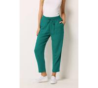M&co Cropped Linen Trousers In Teal Teal