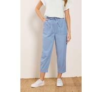 M&Co Women's Denim Cropped Trousers in Light Blue | Size: 18 M&Co Light Blue 18