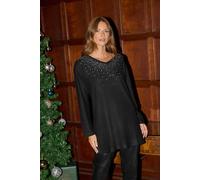 M&co Diamante Embellished Tunic Jumper In Black Black 14
