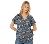 M&Co Pink Ditsy Floral Button Front Blouse - Women's