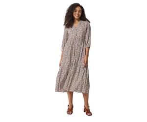 M&Co Ditsy Floral Tiered Maxi Dress - Women's Pink
