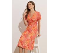 M&Co Womens Ditsy Floral Wrap Dress - Women's Orange