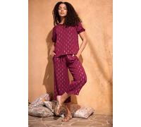M&Co Women's Foil Detail Blouse in Dark Red | Size: 10 M&Co Dark Red 10