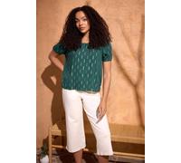 M&Co Women's Foil Detail Blouse in Teal | Size: 18 M&Co Teal 18