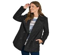 M&Co Double Breasted Boucle Jacket - Women's Black