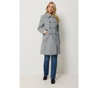 M&Co Women's Double Breasted Military Coat in Light Grey | Size: 12