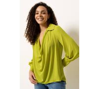 M&Co Women's Drape Front Blouse in Lime | Size: 14 M&Co Lime 14