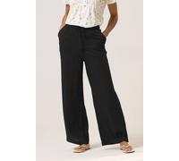 Drawstring Wide Leg Linen Trousers M&Co Black 16L