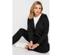 M&Co Women's Essential Zip Through Hoodie in Black | Size: 20
