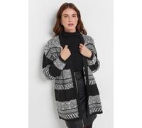 Fairisle Longline Cardigan M&Co Black 14-16