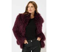M&Co Women's Faux Fur Coat in Purple | Size: 16 M&Co Purple 16
