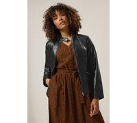 M&Co Women's Faux Leather Jacket in Black | Size: 18 M&Co Black 18