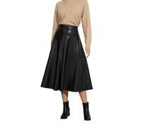 M&Co Faux Leather Midi Skirt - Women's Black