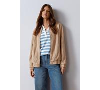 M&co Faux Suede Bomber Jacket In Brown Brown 20