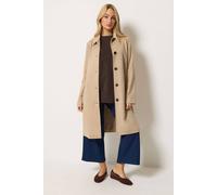 M&co Faux Suede Midi Trench Coat In Nude Nude