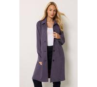 M&co Faux Suede Midi Trench Coat In Purple Purple