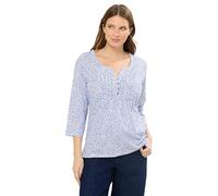 M&Co Floral Cotton Henley Top - Women's Blue