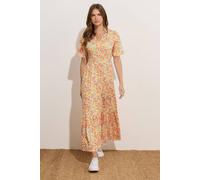 M&co Floral Ditsy Tiered Maxi Dress In Orange Orange 18