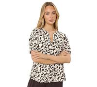 M&Co Floral Notch Neck Blouse - Women's Brown