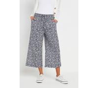 M&Co Blue Floral Print Culottes - Women's