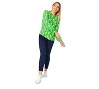 M&Co Floral Print Long Sleeve Blouse - Women's Green