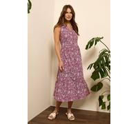 M&Co Womens Floral Print Sleeveless Midi Dress - Women's Red