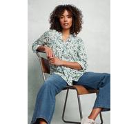 M&Co Women's Floral Print Pintuck Blouse in Cream | Size: 20 M&Co Cream 20