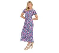 M&Co Floral Short Sleeve Midi Dress - Women's Pink