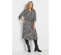 M&co Floral Swirl Print Midaxi Shirt Dress In Black Black 16