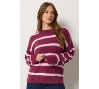 M&Co Women's Soft Stripe Jumper in Purple | Size: 14-16 M&Co Purple 14-16