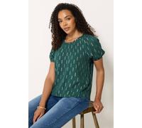 M&co Foil Detail Blouse In Teal Teal