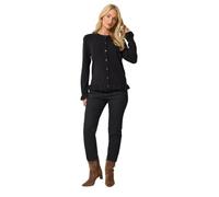 M&Co Women's Frill Hem Cardigan Sweater in Black | Size: 18/20