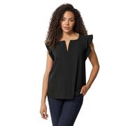 M&Co Women's Frill Sleeve Blouse in Black | Size: 18 M&Co Black 18