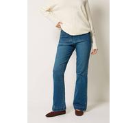 M&Co Women's Front Pocket Flare Jeans in Mid Blue | Size: 16S M&Co Mid Blue 16S