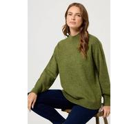 M&co Funnel Neck Balloon Sleeve Jumper In Green Green 14-16