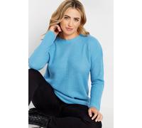 M&co Funnel Neck Knitted Jumper In Blue Blue 14-16
