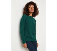 M&co Funnel Neck Knitted Jumper In Dark Green Dark Green 14-16