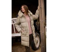 M&co Fur Trim Padded Parka Coat In Natural Natural 10