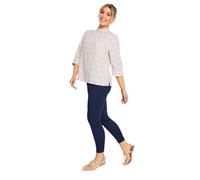 M&Co Geometric Print High Neck Blouse - Women's Pink