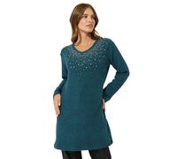 M&Co Green Diamante Embellished Tunic Jumper - Women's