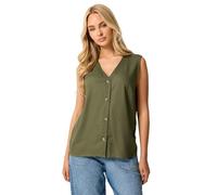 M&Co Green Sleeveless Button Through Top - Women's