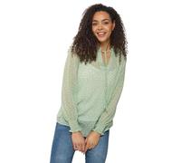 M&Co Green & White Floral Tie Neck Blouse - Women's