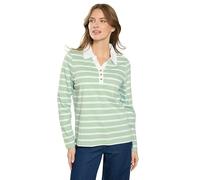M&Co Green & White Stripe Cotton Polo Shirt - Women's
