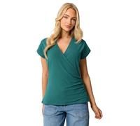 M&Co Grown-On Sleeve Wrap Top - Women's Teal