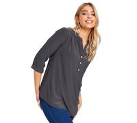 M&Co Half Placket Jersey Shirt - Women's Grey