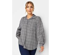 M&co Half Placket Shirt In Grey Grey 10