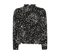 M&co Heart Shirred Top In Black Black 20