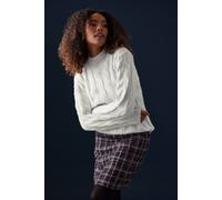 M&co High Neck Cable Knit Jumper In Grey Grey 18-20